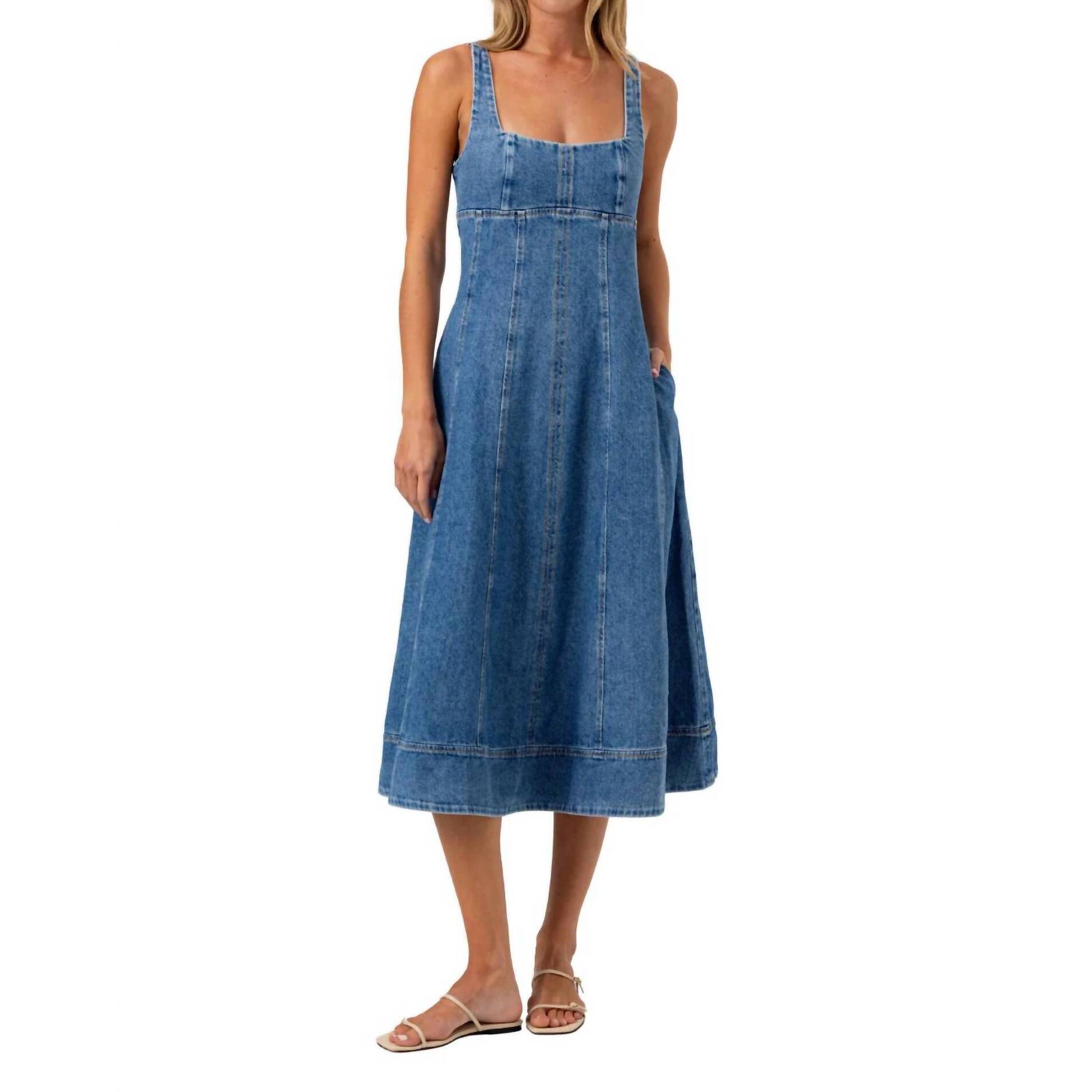 New Sundays Willa Dress In Medium Wash Den